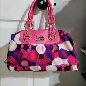 Coach Multicolor Pink and Purple Satchel